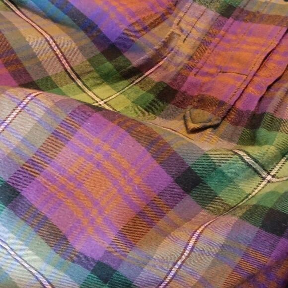 Lands' End Multicolor Plaid Shirt .Outdoor, Beachy. Normcore - Picture 11 of 11